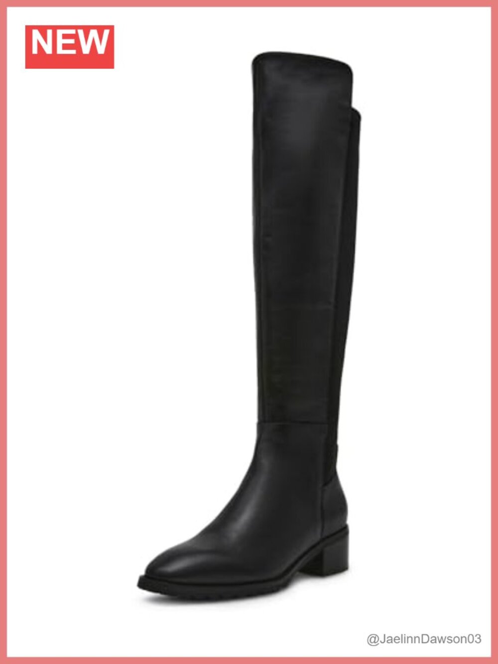 Anne Klein Sable Knee High Boots with Zip Closure and Faux Leather - Pointed